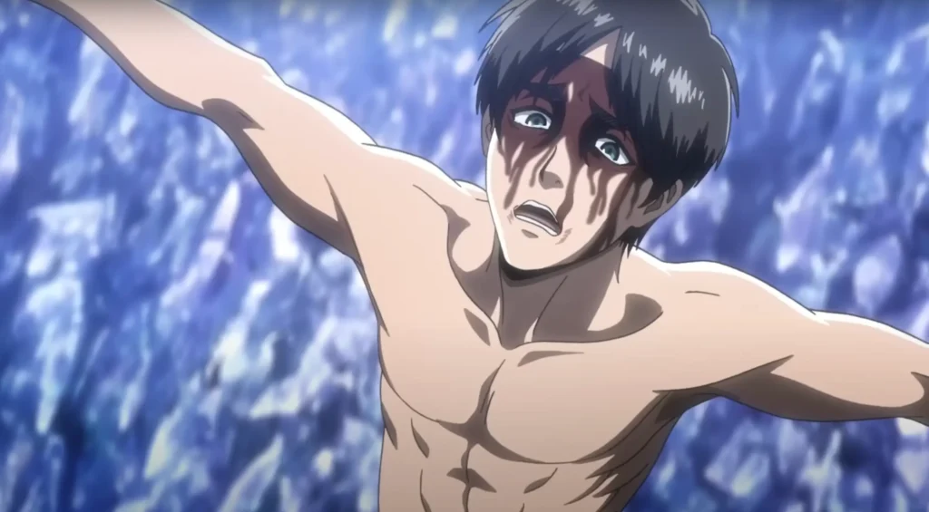 Eren encadenado y ensangrentado en la cueva, al borde del colapso emocional