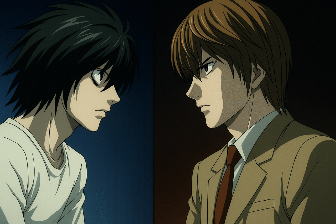 death note light vs l epica batalla