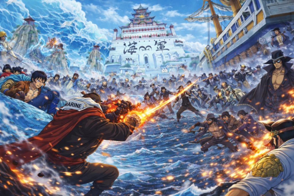 Shanks Marineford entrance