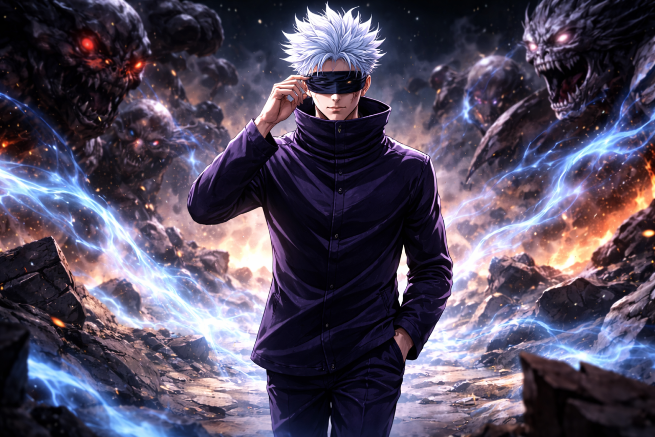 jujutsu kaisen gojo dominio absoluto invencible escena