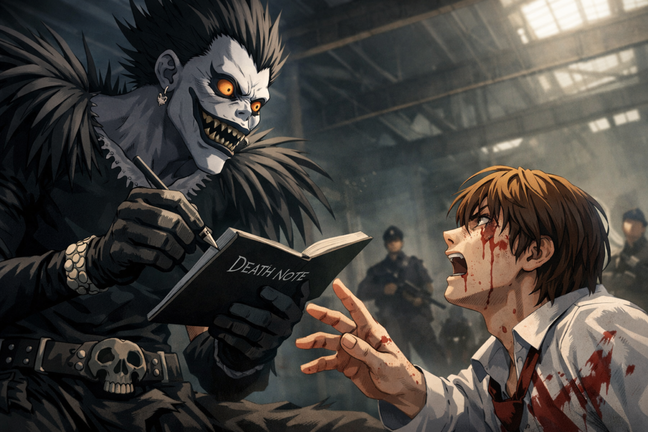 Por qué Ryuk mata a Light en Death Note 1 Ryuks grip on Lights fate