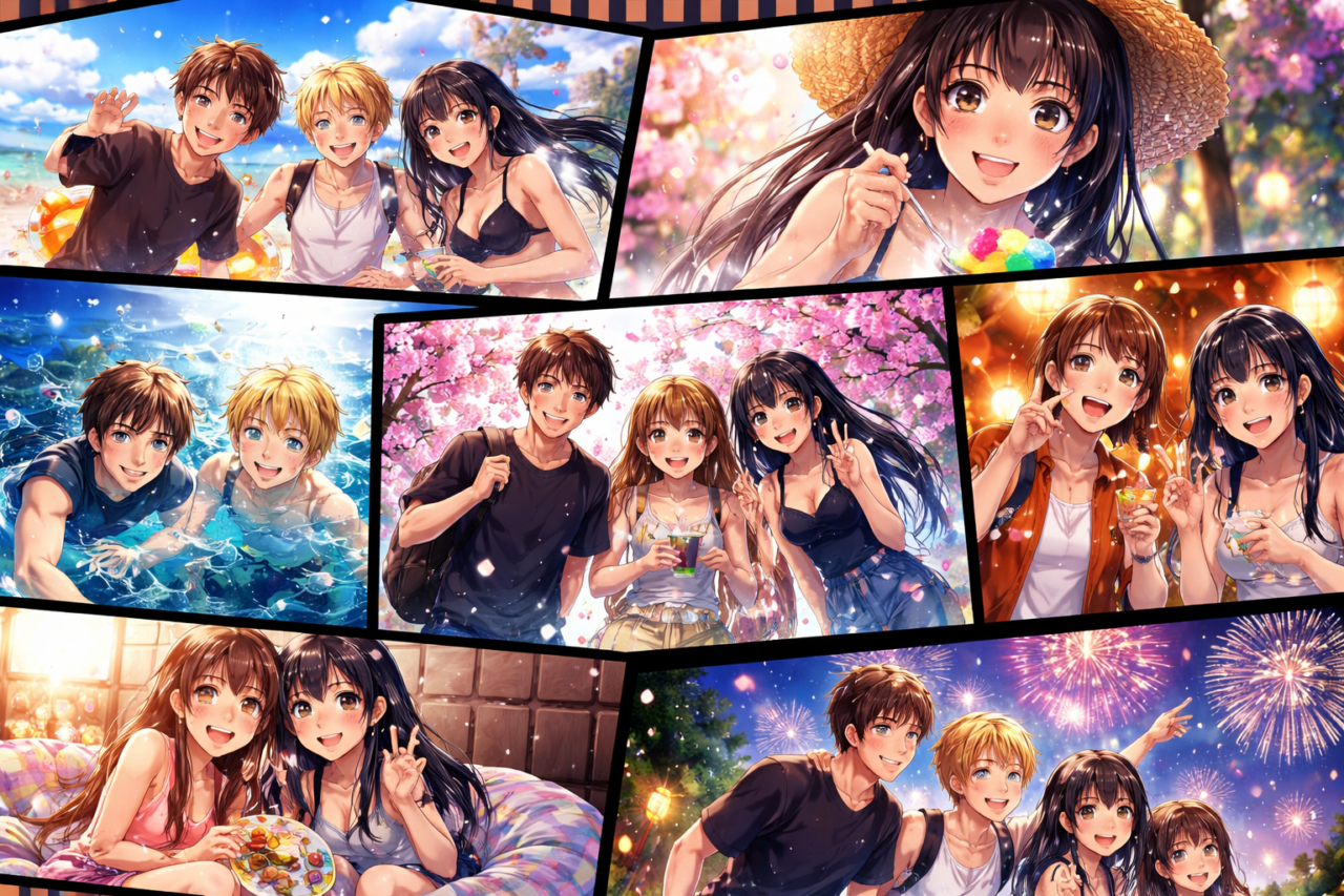 Fanservice en anime: qué es y por qué se usa 1 Summer memories with friends