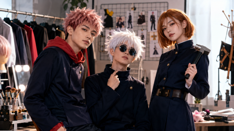 Cosplay Jujutsu Kaisen: Yuji, Gojo y Nobara